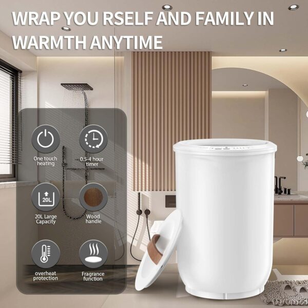 Introducing The Ultimate Towel Warmer for Your Luxurious Bathroom - Keep Your Towels Warm and Cozy with Auto Shut Off, Fits Up to Two 40"X70" Oversized Towels, Bathrobes, Blankets, PJ's, and More! - Image 3