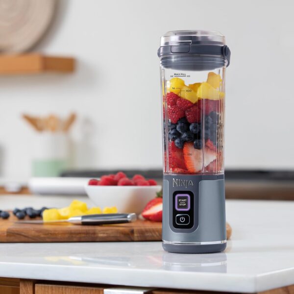 Ninja Blast BC151EUNV Portable Blender/Blender/Smoothie Maker, 530 ml Cup, Leak-proof Lid, Powerful Mini Stand Mixer, Wireless & Rechargeable, Crushes Ice & Fruit, Blue, - Image 4