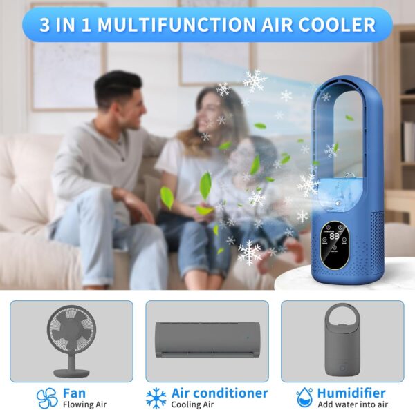 Portable Air Conditioners Fan, Evaporative Mini Air Conditioner with 6 Modes & 1-6H Timer & 7 Colors Night Light, Mini Air Cooling Fan, Personal Desk Air Cooler Fan for Room Bedroom Office Camping - Image 6