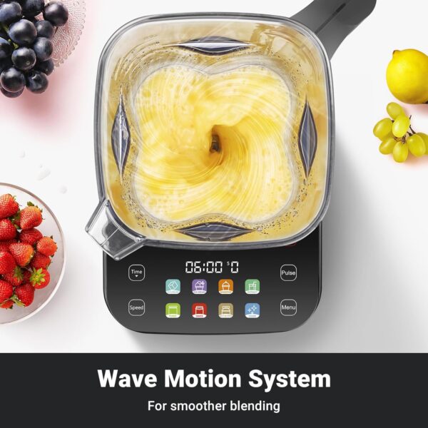 AMZCHEF 8-IN-1 Professional Smoothie Blenders for Kitchen with Innovative LED Panel, 2000W Blender Smoothie Maker with 8 Menu and 10 Speed, 2L Blenders for Smoothies, Ice Cream & More, Black - Image 9