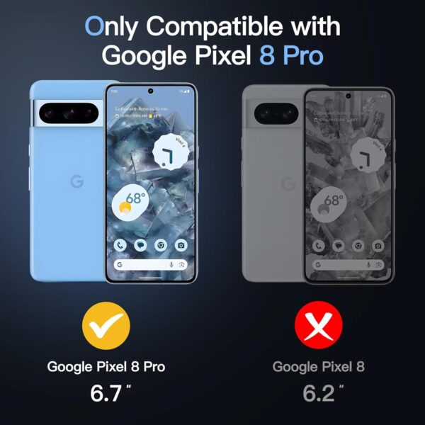 JETech Matte Case for Google Pixel 8 Pro 6.7-Inch 2023, Frosted Translucent Back Protective Slim Phone Cover, Anti-Fingerprints (Bay) - Image 3