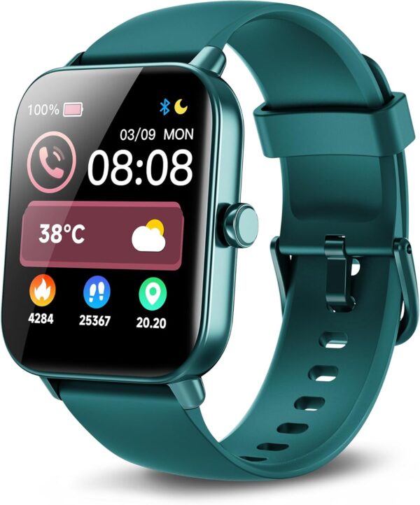 Smart Watch for Men Women, Answer/Make Calls, Smart Watches for Men Women iPhone/Samsung/Android,Alexa Built-in, Heart Rate Sleep SpO2 Monitor,IP68 Waterproof, 100+ Sports-Deep Green - Image 2