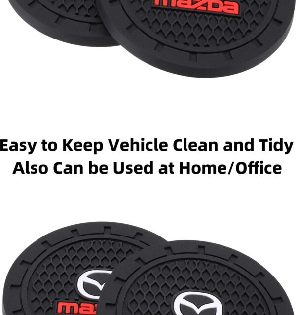 AOOOOP Car Interior Accessories for Mazda Cup Holder Insert Coaster - Silicone Anti Slip Cup Mat for Mazda 3 6 CX-3 CX-5 CX-9 MX-5 (Set of 2, 2.75" Diameter) - Image 6