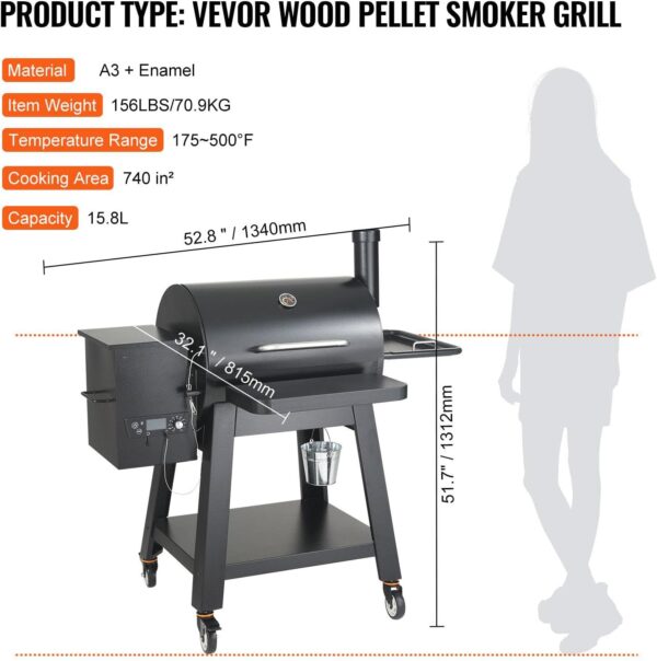 Portable Charcoal Grill BBQ with Cart - Heavy Duty 53-inch Outdoor Cooking Equipment - Image 8