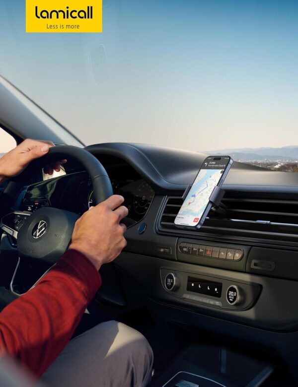 Lamicall Car Phone Holder, Universal Vent Mount - 360 Rotating Air Vent Cradle Stand for iPhone 16 15 14 Pro Max Plus, 13 12 Pro Max Mini, 11 Pro Xs XR X 8 7 6s, Samsung S21, Mobile Phones - Black - Image 8