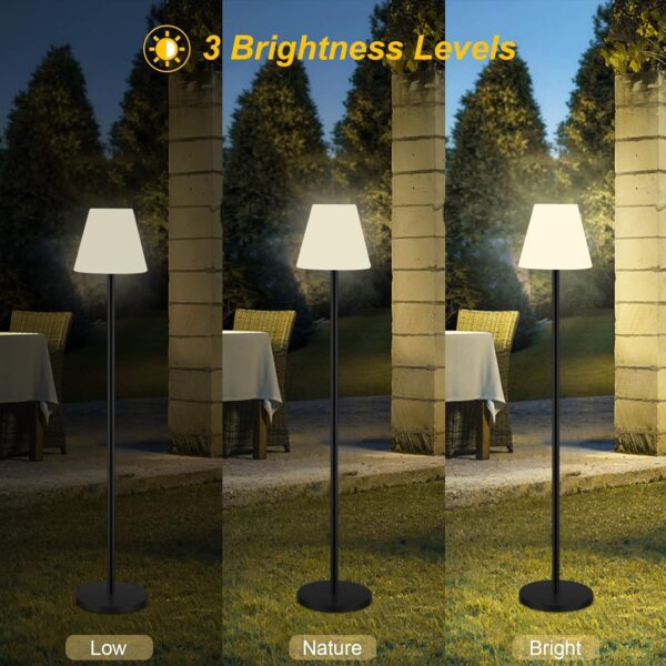 Solar Floor Lamp Outdoor Lamps for Patio Waterproof,Rechargeable Cordless Floor Lamp with Light Sensor,Brightness Dimmable Warm White+RGB LED Outdoor Lamp for Lawn,Pool,Garden. - Image 5