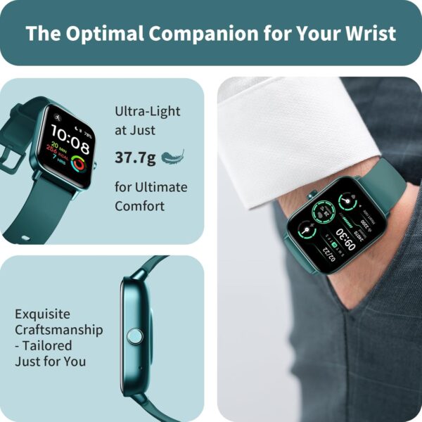 Smart Watch for Men Women, Answer/Make Calls, Smart Watches for Men Women iPhone/Samsung/Android,Alexa Built-in, Heart Rate Sleep SpO2 Monitor,IP68 Waterproof, 100+ Sports-Deep Green - Image 7