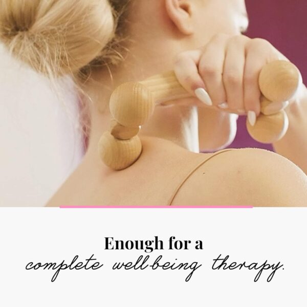 Tuuli Accessories Massage Muscle Roller Tool Massager for Back Neck Shoulder Arms Legs Body Wooden Balls 18 x 7 x 6 cm - Image 7