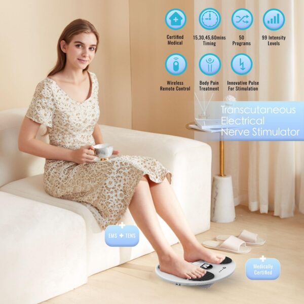 PureMate Foot Circulation with 99 Intensity Levels & 50 Modes, EMS & TENS Massager, Improve Blood Circulation & Reduce Swelling in Feet & Ankles, Medically Certified for Diabetics & Swelling Relief - Image 3