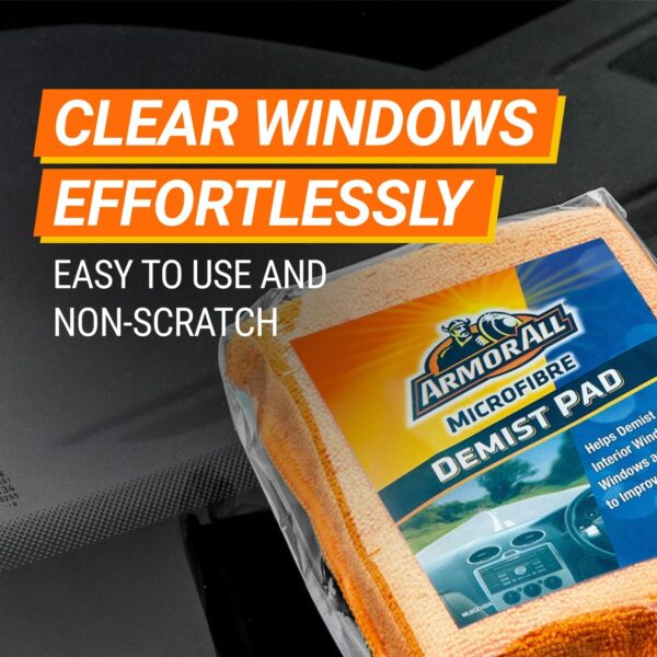 Armor All, Microfibre Car Demist Pad, Set of 2, Quick Demisting for Clear Vision, Gentle and Scratch-Free Cleaning, Designed for Windscreen, Windows and Mirrors, Ideal for Car & Motorcycle Detailing - Image 5