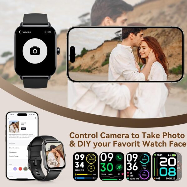 Smart Watch for Men Answer/Make call & Alexa Built-in, 1.8" Fitness Watch Women with 100+ Sport Modes & IP68 Waterproof, Fitness Tracker with Heart Rate Sleep Monitor, Step Counter for iOS Android - Image 8
