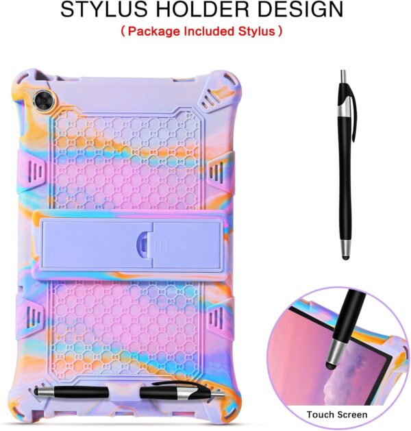 BENTOBEN for Lenovo M10 Plus 3rd Gen 10.6 inch Case for Kids, Soft Silicone Heavy Duty Shockproof Rugged Protective Tablet Case with Stylus Pen Shoulder Strap Stand for Lenovo M10 Plus Case Purple - Image 4