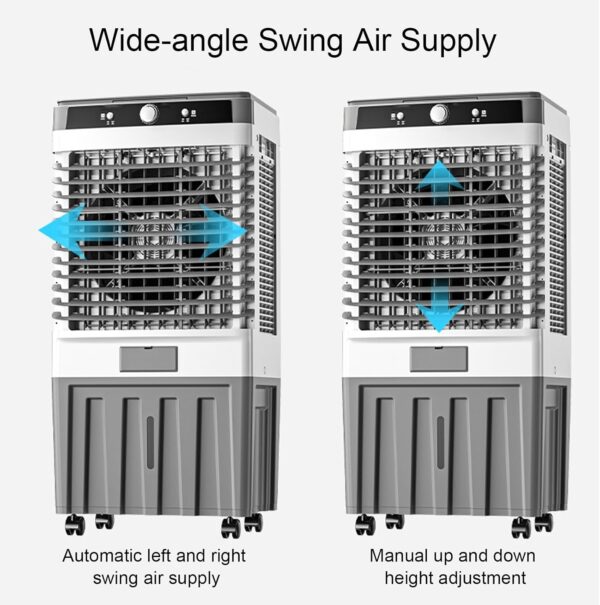 Evaporative Air Cooler, Cold Fans with 80L Large Water Tank, Standing Fan, 3 Fan Speeds, for Home, Garage, and Large Spaces - Image 4