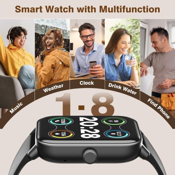 Smart Watch for Men Answer/Make call & Alexa Built-in, 1.8" Fitness Watch Women with 100+ Sport Modes & IP68 Waterproof, Fitness Tracker with Heart Rate Sleep Monitor, Step Counter for iOS Android - Image 7