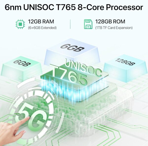 UMIDIGI G9 5G Mobile Phones, Android 14 Smartphone, 12(6+6) GB +128GB/1TB, 6.75" HD+ 90Hz Display Phones, 50MP Camera, Sim Free Unlocked Mobile Phone, 5000mAh, Dual SIM/FaceID/Fingerprint/GPS, Black - Image 3