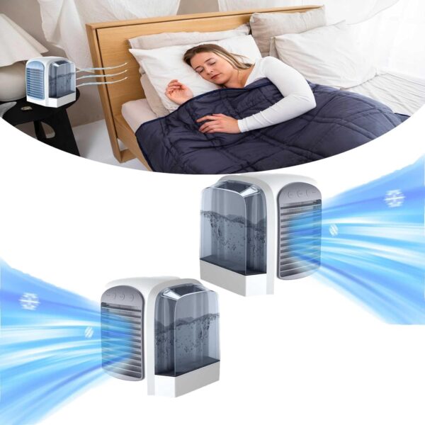 Polar Cooling Portable Air Conditioner,Polar Cooling Portable Ac with 380ml Tank,3 in 1 Air Cooler with Evaporative Cooling,Humidifying,And Air Purifying,Effortlessly Cool down Stuffy Rooms (grey-2pc) - Image 2