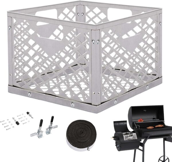 Besreey Offset Smoker Mod Kit, Smoker Modification Kit, Stainless Steel Mod Kit, BBQ Modification Set, Accessories with Charcoal Basket Replacement Mod Tool for Offset Smokers - Image 8