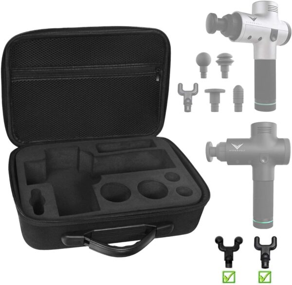 Carrying Case for Hyperice Hypervolt/Hypervolt Plus 5 Attachment Slots Portable Storage Bag Waterproof Anti Shock Hard Shell Case for Hypervolt Massage Device (Case Only) - Image 2