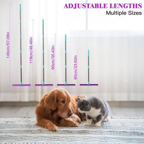 Carpet Rake with 57" Long Handle for Dog Hair Remover,Double Sided,Push or Pull,Easy to Work,Upgrated Carpet Brush for Pet Hair,Reusable Lint Rollers - Image 7