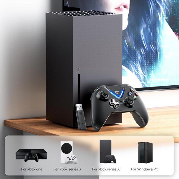 RALAN Wireless Controller with Paddles for Xbox One S/X, Xbox Series S/X, Windows PC, 2.4G Wireless Adapter with 3.5mm Headphone Jack, ALPS Joystick, Hall Effect Sensing trigger, Rechargeable Battery - Image 3