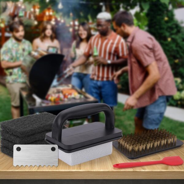 Griddle Stone Cleaning Kit | Flat Top Grill Barbecue Cleaning Tools - Grilling Heavy-Duty Accessories, Multi-Use Cooking Utensils for Camping, Picnic, Beach - Image 4