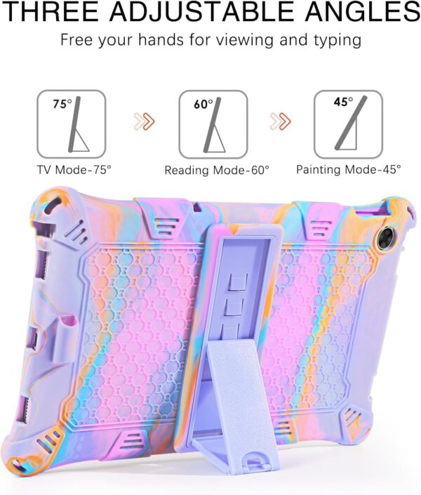BENTOBEN for Lenovo M10 Plus 3rd Gen 10.6 inch Case for Kids, Soft Silicone Heavy Duty Shockproof Rugged Protective Tablet Case with Stylus Pen Shoulder Strap Stand for Lenovo M10 Plus Case Purple - Image 3