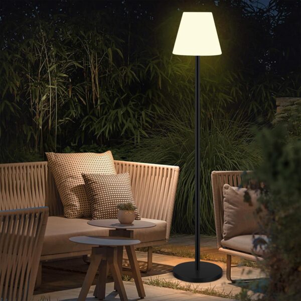 Solar Floor Lamp Outdoor Lamps for Patio Waterproof,Rechargeable Cordless Floor Lamp with Light Sensor,Brightness Dimmable Warm White+RGB LED Outdoor Lamp for Lawn,Pool,Garden. - Image 2