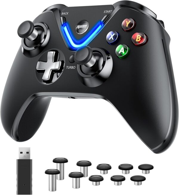RALAN Wireless Controller with Paddles for Xbox One S/X, Xbox Series S/X, Windows PC, 2.4G Wireless Adapter with 3.5mm Headphone Jack, ALPS Joystick, Hall Effect Sensing trigger, Rechargeable Battery - Image 2