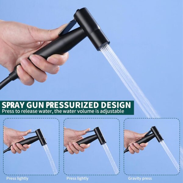 Jet Spray for Toilet, Bidet Sprayer Stainless Steel Douche Spray Handheld with Hose High Pressure Toilet Shower Spray for Pet Bath Personal Hygiene - Image 5