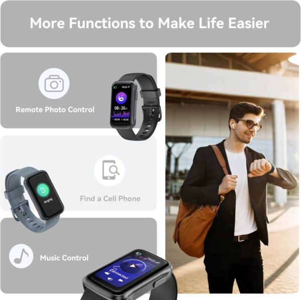 OUKITEL Smart Watch for Men Women with 24 Sport Modes, Fitness Tracker 1.47" Smartwatch with Heart Rate/SpO2/Sleep Monitor, Step Counter Activity Pedometer with IP68 Waterproof for iOS Android - Image 8