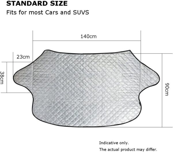 RnCop Car Windshield Cover, Windscreen Cover Snow Ice Frost Sun UV Dust Water Resistent - Heavy Duty Ultra Thick Protective for Cars SUVs Summer/Winter(140x90cm) - Image 5