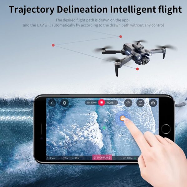 Goolsky Quadcopter with Camera LS-S1S 4K Dual WIFI 2.4G Brushless 6-Axis Gyro Optical Flow Positioning, Gesture Photography, Obstacle Avoidance, Trajectory Flight, Headless Mode Foldable 2 Battery - Image 6