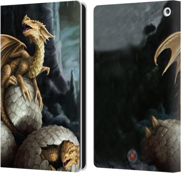 Head Case Designs Officially Licensed Anne Stokes Golden Treasures Dragons Leather Book Wallet Case Cover Compatible With Fire HD 8/Fire HD 8 Plus 2020 - Image 2
