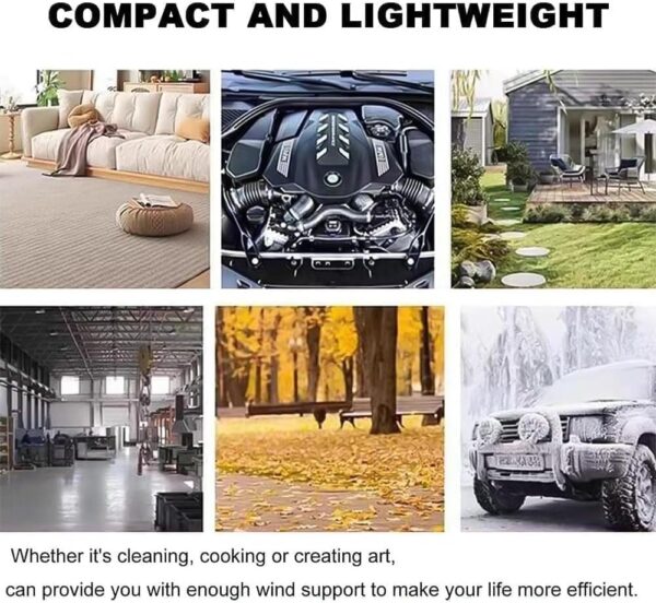 Turbodry Car Dryer, 2024 Upgrade Turbo Dryer Blower for Car, Portable Cordless Design, High Power 4000R/min, 650g High Thrust, for Outdoor Cleaning Fallen Leaves, Snow, Dust Removal (Black*1Battery) - Image 7