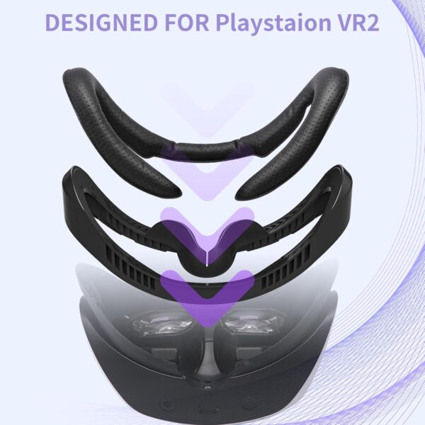 VR Face Pad for Playstation VR2, AODELAN Breathable Holes Leather Protective VR Accessories VR Face Cover Cushion Replacement Fitness Facial Interface Bracket Compatible with PS VR2 - Image 4