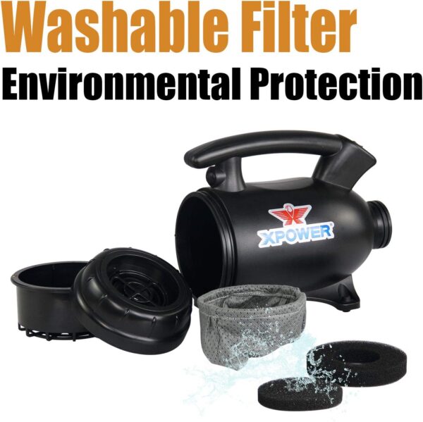 XPower Electric Air Duster for Dusting Drying Inflating Blowing Vacuuming Car Detailing Computer Leaf Blowing High Performance Motor Eco-Friendly (A-5) - Image 3