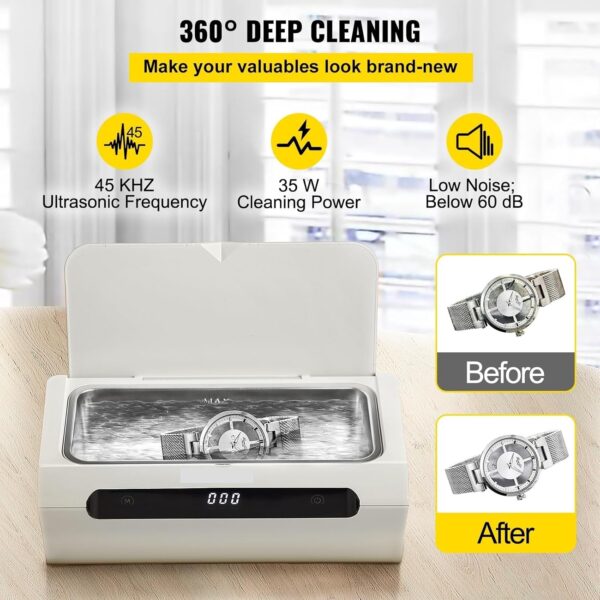 EYESLA Mini Ultrasonic Cleane 500ml Portable Washing Machine Ultrasound Bath Sonic Cleaning Devices for Glasses Home Appliances (Color : Groen, Size : 1) - Image 4