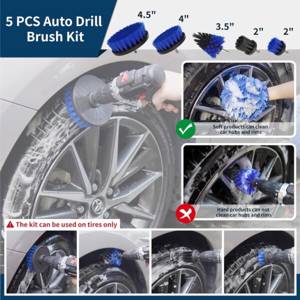 Bemece 29 Piece car detailing kit, car cleaning kit for Cleaning Wheels, Interior, Exterior, Leather, Dashboard, Vents (Blue)… - Image 3