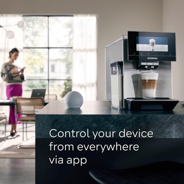 SIEMENS EQ900 Fully Automatic Bean to Cup Coffee Machine, 6.8" Touch Screen Display, Cup Warmer, baristaMode, eGrinder, beanIdent System, 30+ Coffee Beverages with Home Connect, TQ905GB3 - Image 5