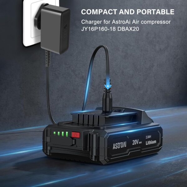 KFD 21.5V Power Adapter for AstroAI 20V MAX Li-ion Battery Cordless Tire Inflator Air Compressor 21V Battery Charger for Mini Chainsaw, Leaf Blower, Electric Pruning Shears Drill 20V/21V Power Tools - Image 3