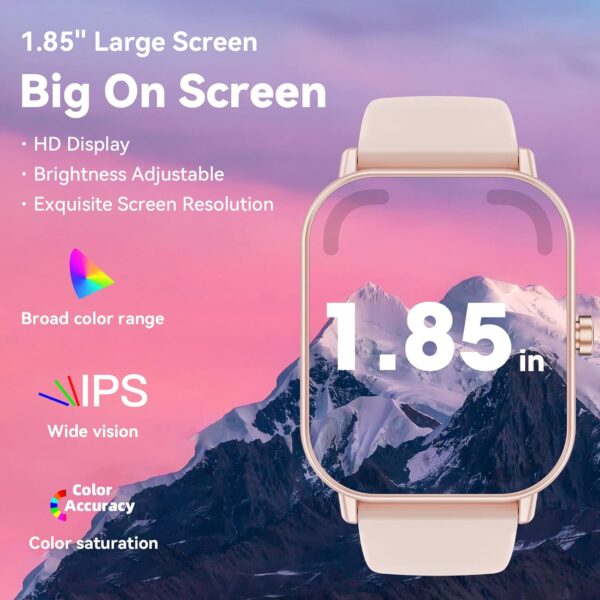 Haulvean Smart Watch for Men Women Answer/Make Calls,1.85''HD Smartwatch with Pedometer 24/7 Heart Rate SpO2 Sleep Monitor,110+ Sports Fitness Watch,IP68 Waterproof Activity Tracker for Android iOS - Image 3