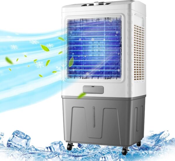 Evaporative Air Cooler 3-IN-1 with Ice Packs & 90° Oscillation - Portable Cooler for Bedroom, 3 Speeds Air Conditioner - Image 2