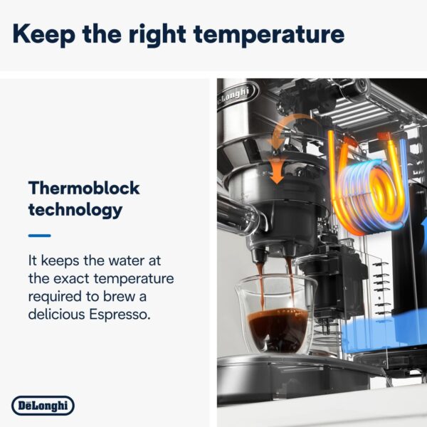 De'Longhi Dedica Style Traditional Pump Espresso Machine, Coffee and Cappuccino Maker, EC685R, 1 liters, Red - Image 4