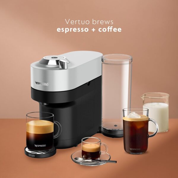 Nespresso Vertuo Pop+ Deluxe Coffee and Espresso Machine by De'Longhi, Silver - Image 4