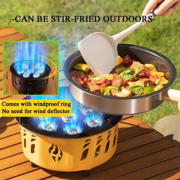 HLGKBY Outdoor Windproof Camping Stove, Portable 20KW Gases Stove, Gas Cooking Burner with Piezo Ignition & Carry Case, Backpacking Gas Stove for Outdoor Picnic - Image 3