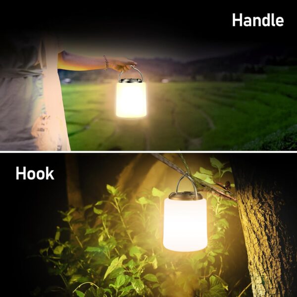 Blukar Rechargeable Camping Lantern - 3000K Warm Light, 3 Light Modes, 10+ Hrs Runtime, Waterproof for Tent, Emergency, Black - Image 5
