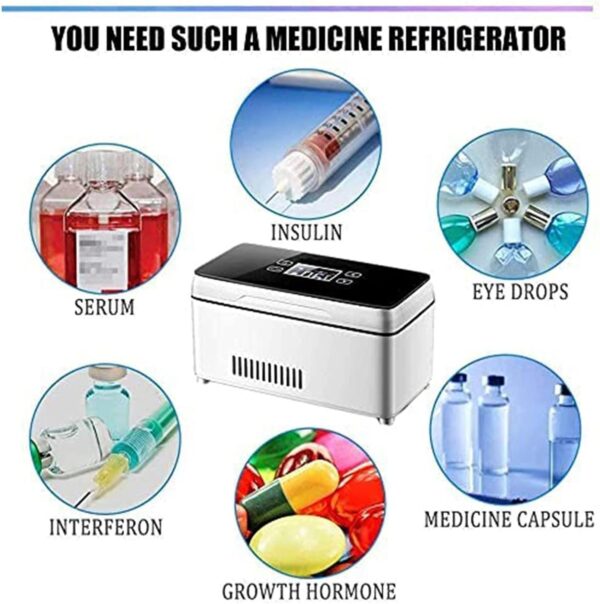 CraftNestUK Medicine Refrigerator Mini Rechargeable Portable Smart Medicine Refrigerated Box Outdoor Home - Box for Medication with Battery (battery2) - Image 7