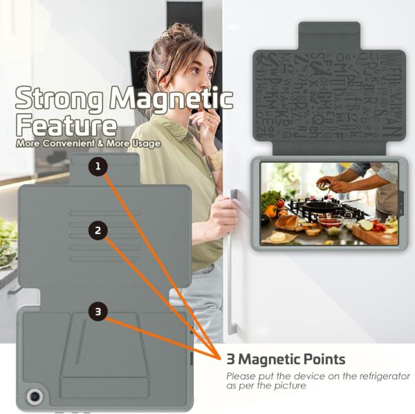 Case for Case for Samsung Galaxy Tab A9 Case 8.7 Inch 2024 (SM-X110/X115/X117) Slim Protective Cover with Pencil Holder Auto Wake/Sleep Multiple Viewing Angles-Samsung Galaxy Tab A9 Cover (Grey) - Image 5