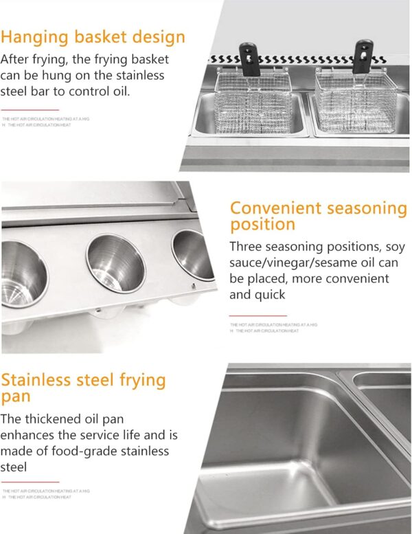 12L Large Capacity Gas Fryer, Stainless Steel LPG Fryer For Home And Commercial, Adjustable Firepower, With Baskets And Lids, For Chips Donuts Fish, Easy Clea - Image 8