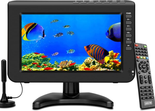 ZOSHING 10.1inch Small Portable TV with Digital DVB-T2,720P Screen for USB,Freeview,H.265,DC/12Volt IN,HDMI,AV input,for Mini Bedroom,Camping,Kitchen,Caravan - Image 2